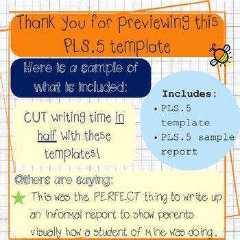 PLS.5 report template by Bee Speech | Teachers Pay Teachers