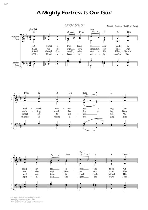 A Mighty Fortress Is Our God - SATB Choir - W/Chords (arr. César ...