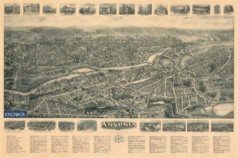 Ansonia, Connecticut in 1921: Old map of Ansonia in the early 20th century