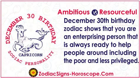 December 30 Zodiac (Capricorn) Horoscope Birthday Personality and Lucky Things