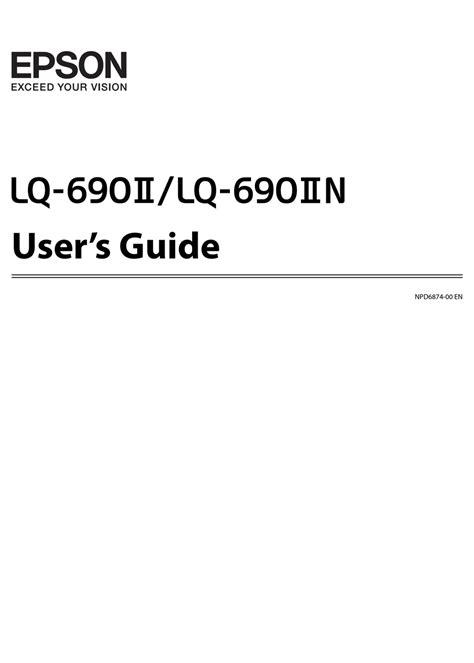 EPSON LQ-690II USER MANUAL Pdf Download | ManualsLib