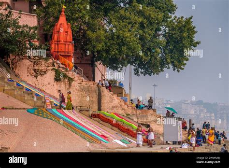 The Ghats at Varanasi on the Ganges in India Stock Photo - Alamy