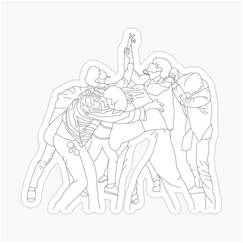 "BTS Fake love Line art " Sticker for Sale by NoonaStudio in 2023 ...