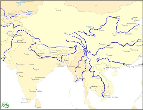 Map showing the drainage basins of major Asian rivers originating in Tibet [1600x1311] : r/MapPorn