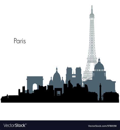 Paris skyline Royalty Free Vector Image - VectorStock