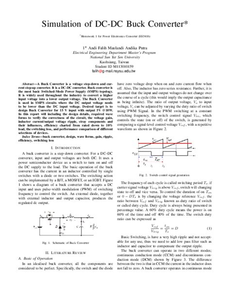 (PDF) Design of DC-DC Buck Converter | Andi Falih - Academia.edu