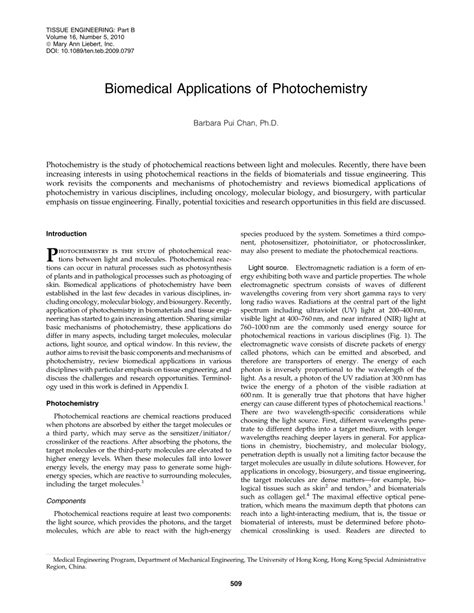 (PDF) Biomedical Applications of Photochemistry