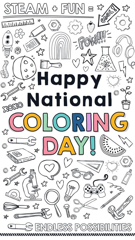 Happy National Coloring Day! 🎨🖼🖍 | Color, Color activities, Happy