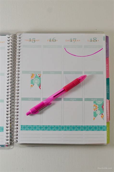 How to Decorate Your Planner with Washi Tape - The Chic Life | Washi tape, Washi tape planner ...