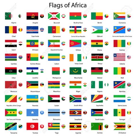 Africa Map With Countries Flags