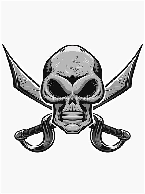 ""Jolly Roger" Pirate Skull" Sticker for Sale by bravocharlie | Redbubble