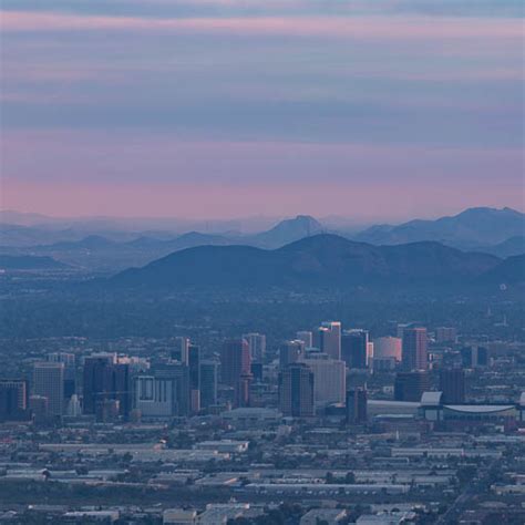 Phoenix Skyline at sunrise from South Mountain Park • Dan Sorensen