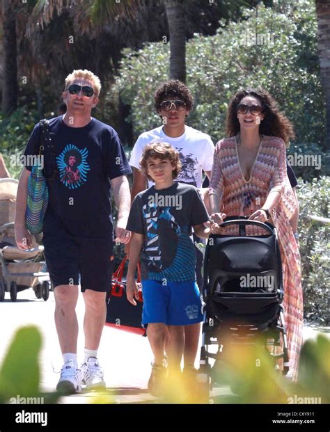 Boris Becker and his family take a walk whilst on holiday in Miami ...