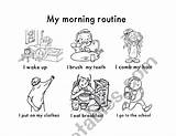 Morning Routine Coloring Pages sketch template