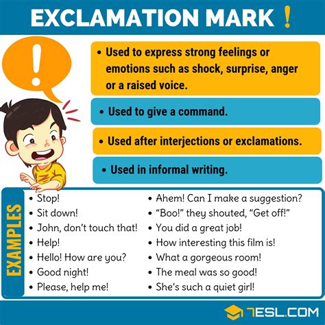 Exclamation Point/ Exclamation Mark! with Useful Examples • 7ESL