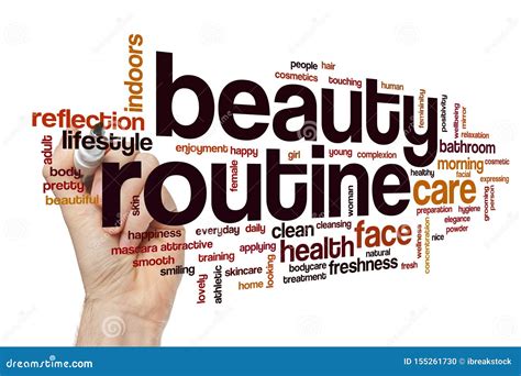 Beauty routine word cloud stock photo. Image of healthy - 155261730