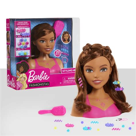 Barbie Fashionistas Styling Head - Brown Hair Doll - Walmart.com - Walmart.com