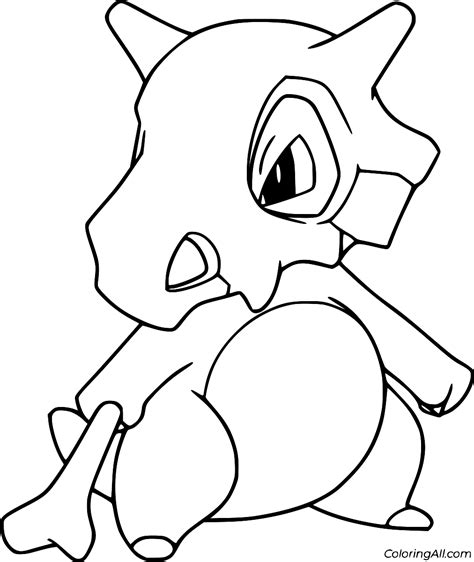 Cubone Coloring Page - ColoringAll