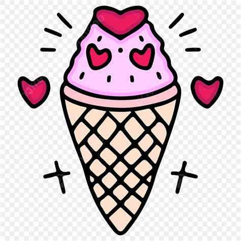 Ice Cream Scoop Clipart Vector, Doodle Ice Cream And Heart, Heart ...