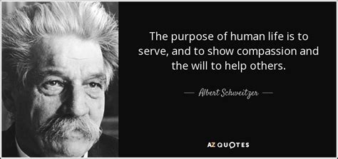 Albert Schweitzer quote: The purpose of human life is to serve, and to...