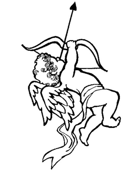 Valentine's Day Cupids Coloring Pages - Cupid takes aim Valentine | Cupid tattoo, Cherub tattoo ...