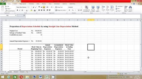 How to Create a Straight Line Depreciation Schedule in Excel | The ...