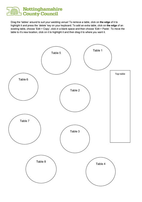 Circle Seating Chart Template