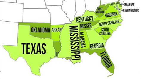 Map Of Southern States And Capitals