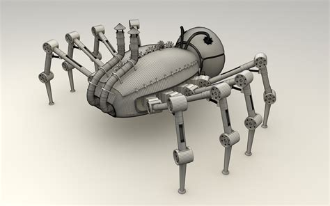 3dsmax Steampunk Spider Robot