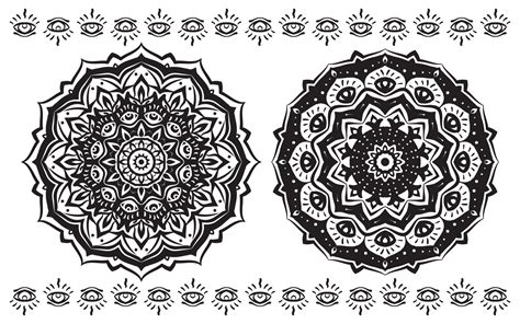 abstract mandala trippy eyes traditional round decoration 10840095 ...