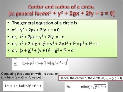 General equation of a circle