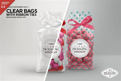 Clear Candy Bags with Ribbon Mockup | Packaging mockup, Paper packaging, Free packaging mockup