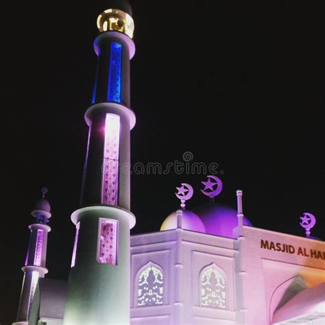 Mosque light at night stock image. Image of neonlights - 262084505