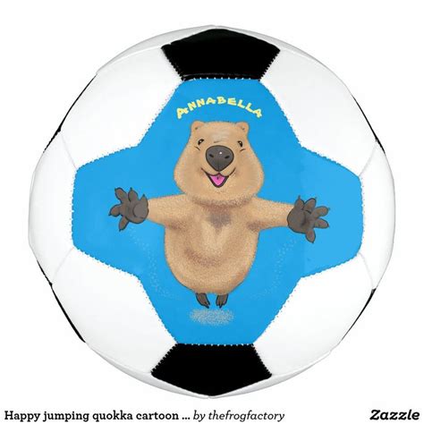 Happy jumping quokka cartoon design soccer ball | Zazzle in 2023 ...