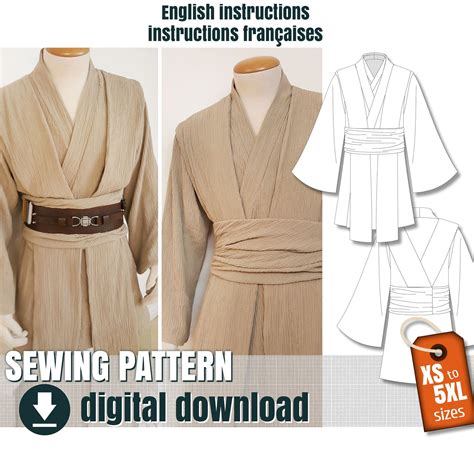 Sewing Pattern, Jedi Style Tunic Only, Downloadable PDF File FR EN ...