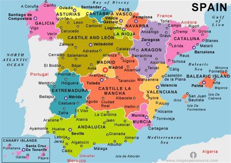 Map of Spain holiday resorts - Map of mainland Spain holiday resorts ...