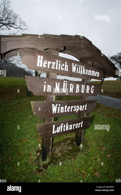 Nurburg village sign germany Stock Photo - Alamy