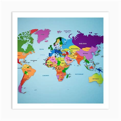 World Map Made With Ai Art Print by DEDEart - Fy