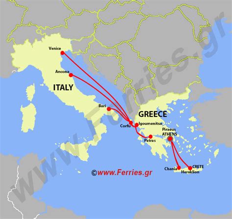 lección lavanda Debería greece to italy ferry route map lápiz Completo cómo