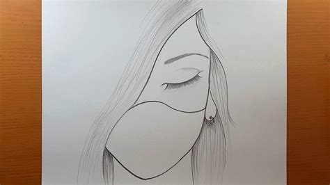 Dessin facile de fille triste masquée | Comment dessiner une fille - YouTube