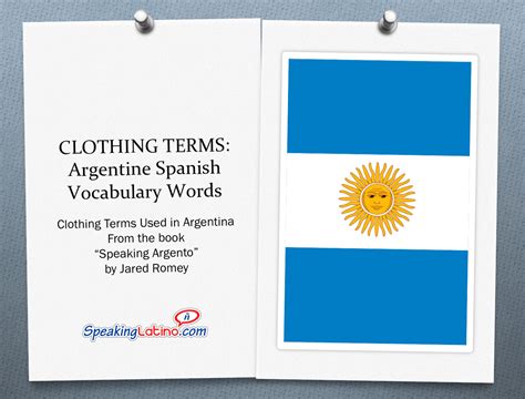 20 Argentina Spanish Clothing Words with Flashcards