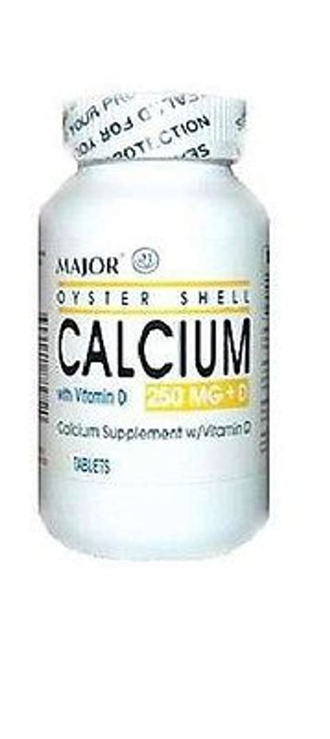 Major, Oyster Shell Calcium with Vitamin D, Tablet, 250mg