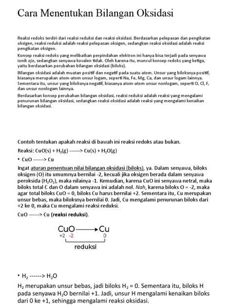 Cara Menentukan Bilangan Oksidasi | PDF