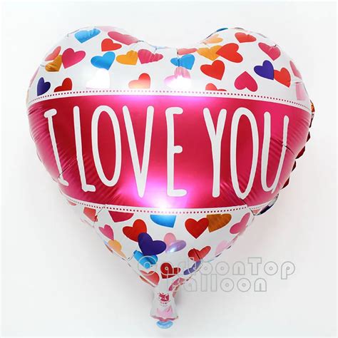 10pcs The best material 18inch LOVE aluminum FOIL balloon heart shaped ballon love for Valentine ...