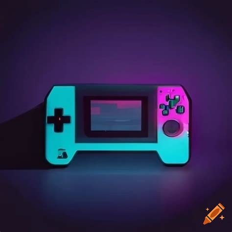 Retro console game controller in a cyberpunk setting on Craiyon