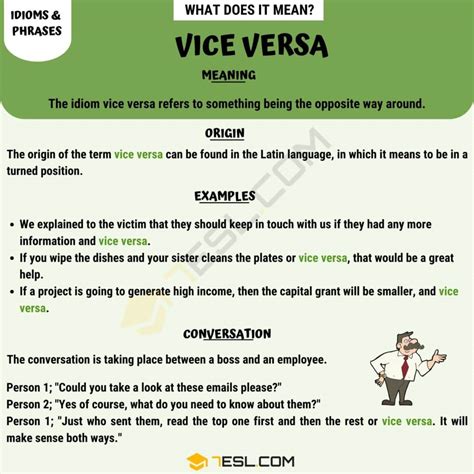 Vice Versa Meaning, Origin and Examples • 7ESL