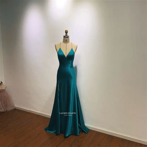 Elvira Hancock Scarface Costume Teal Blue Satin V-neck Formal Prom ...