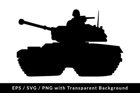 Army Tank Silhouette SVG EPS PNG Graphic by Formatoriginal · Creative Fabrica