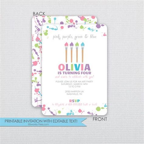 15 Excellent paint splatter invitations template You Can Use It At No ...