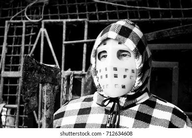 Man Hockey Mask Killer Costume Halloween Stock Photo 712634608 ...